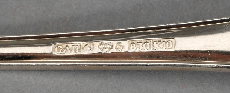 BESTICKSUPPSÄTTNING, 179 delar. Silver. Bl a GAB Stockholm 1984. Tot ca 6675 g.