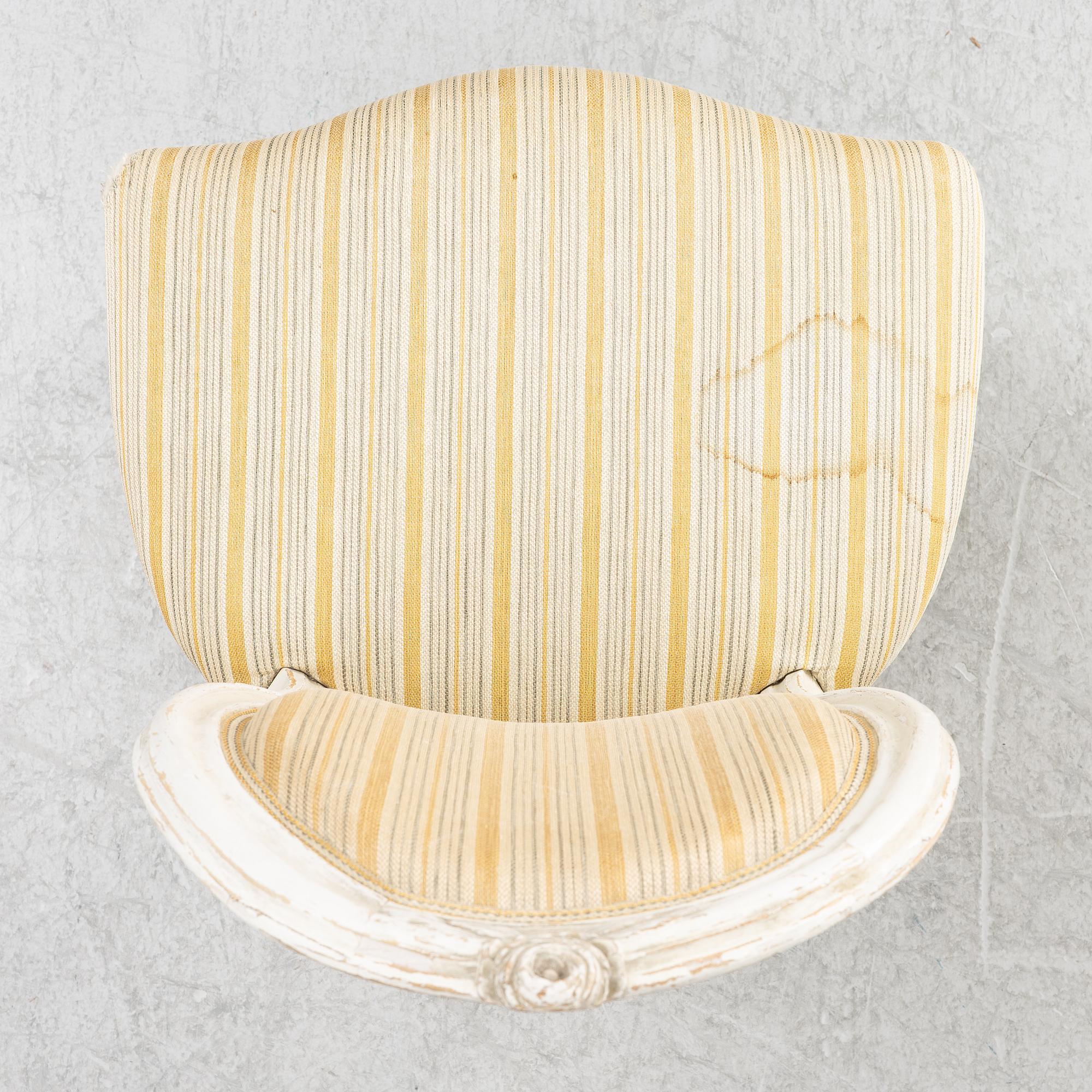 A pair of Gustavian chairs, Stockholm, late 18th century.