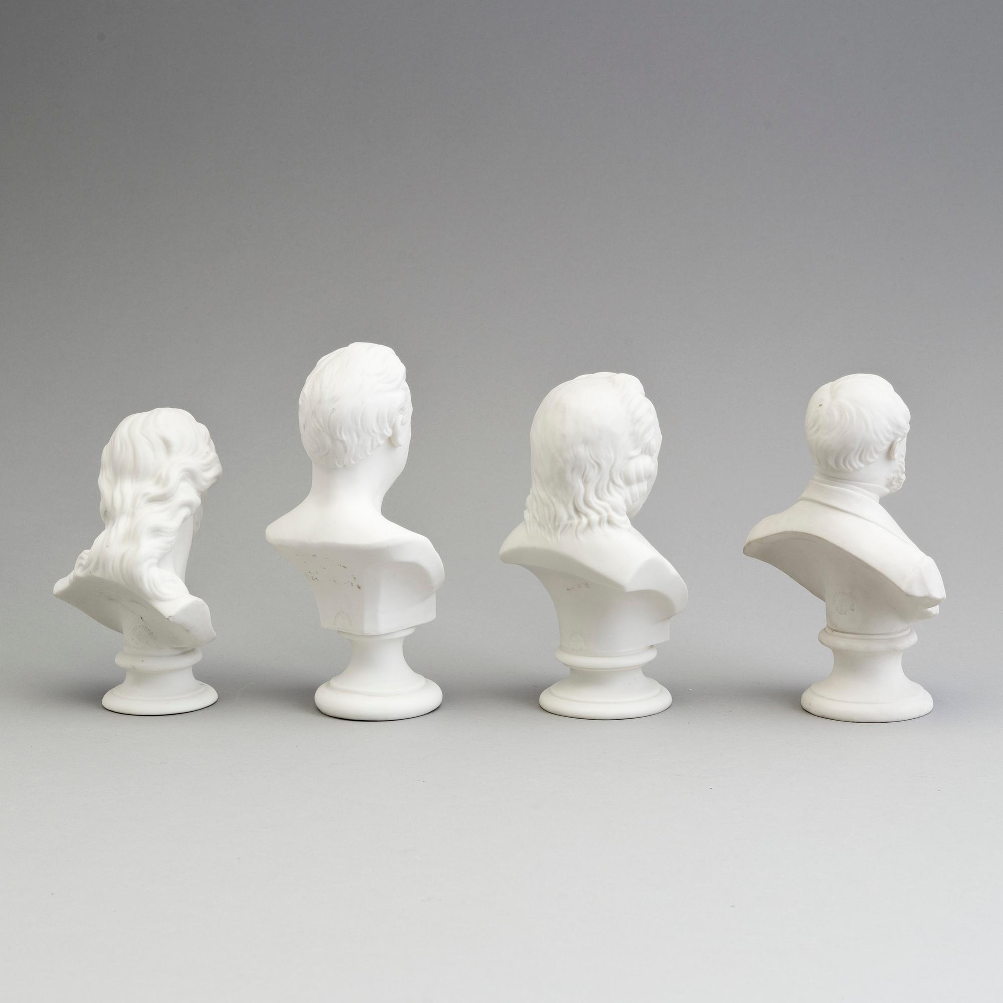 NINE PARIAN BUSTS, Gustafsberg and Rörstrand, ca 1900.