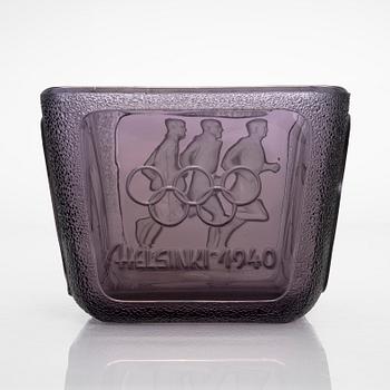 Antti Salmenlinna, malja, "Olympiamalja", Riihimäen Lasi, 1940.