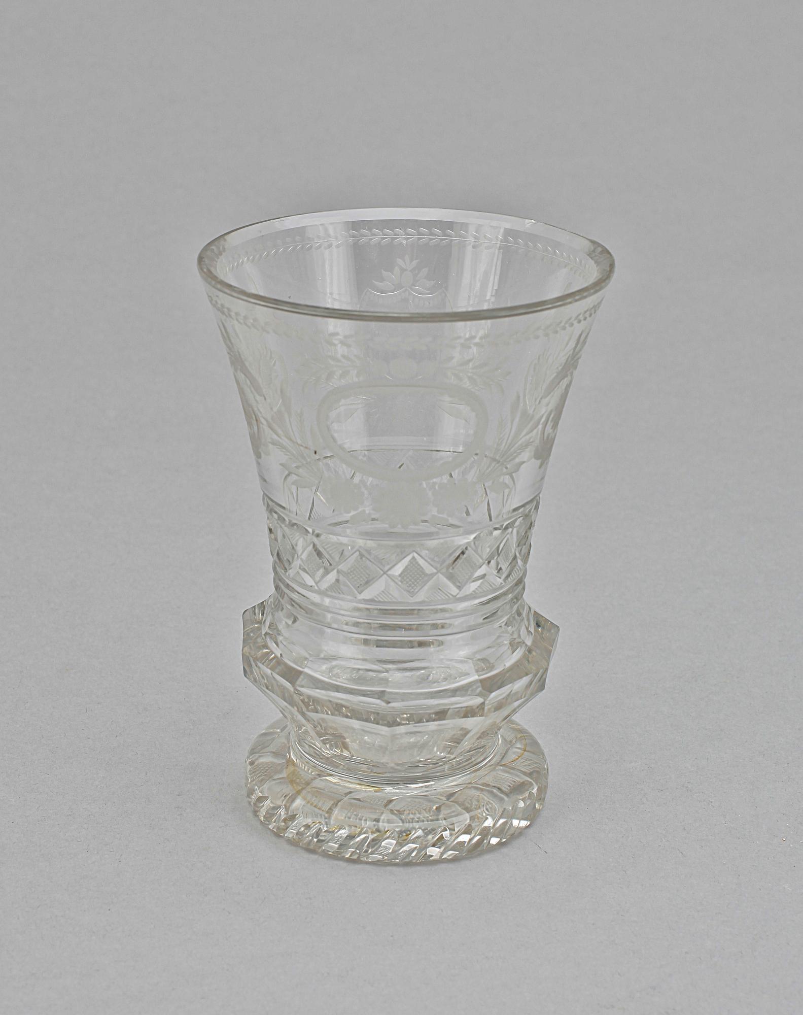 POKAL, glas, senempire, troligen Böhmen och 1800-talets mitt.