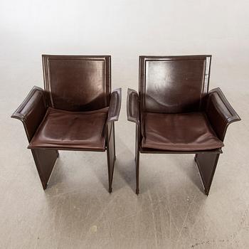 Tito Agnolo armchairs, a pair, "Korium", for Matteo Grassi, second half of the 20th century.