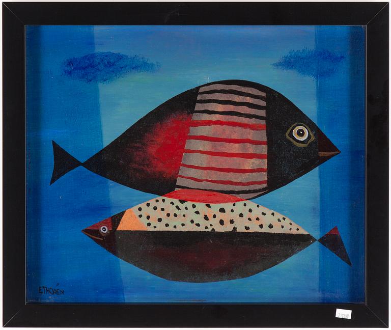 ESAIAS THORÉN, Olja på pannå, signerad.