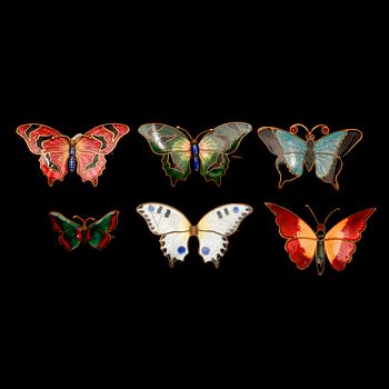 BROSCHER, 6 st, 1900-tal.