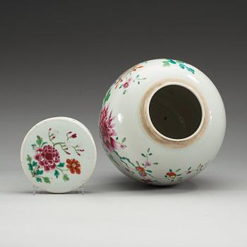 A famille rose jar with cover, Qing dynasty, Qianlong (1736-95).