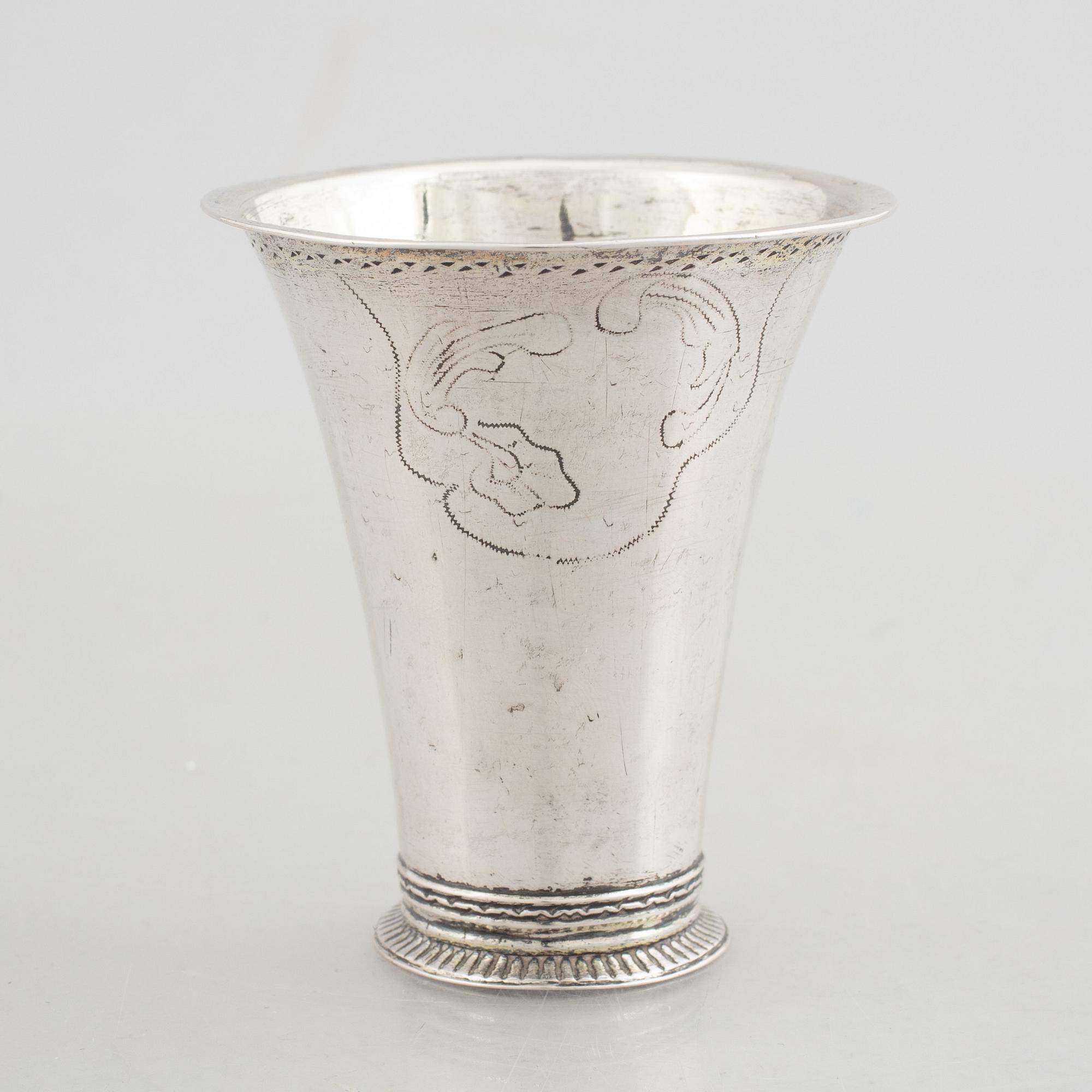 Samuel Zettersteen, bägare, silver, Lidköping 1771.