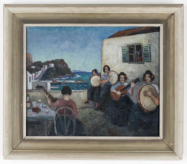 AKKE HUGH MALMESTRÖM, olja på pannå, signerad och daterad -44.