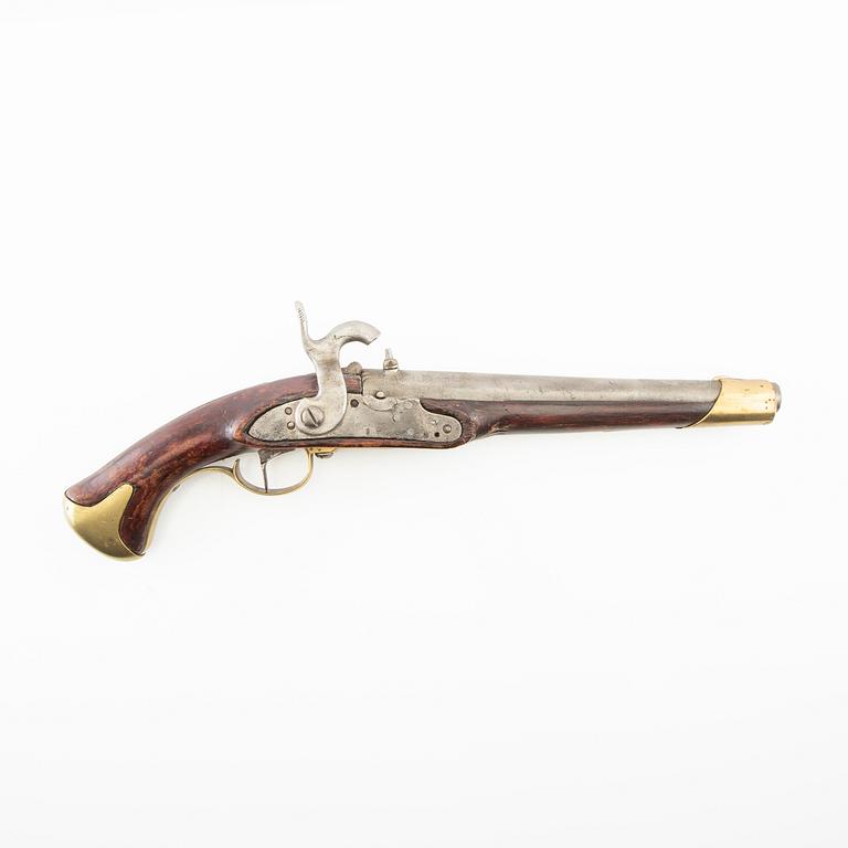 A Swedish perussion pistol, 1820-49 pattern.