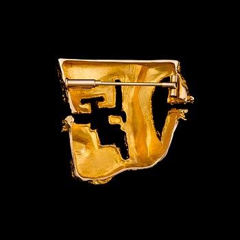 BJÖRN WECKSTRÖM, BROOCH, 14K gold. "Dinosaurus". Lapponia 1972.