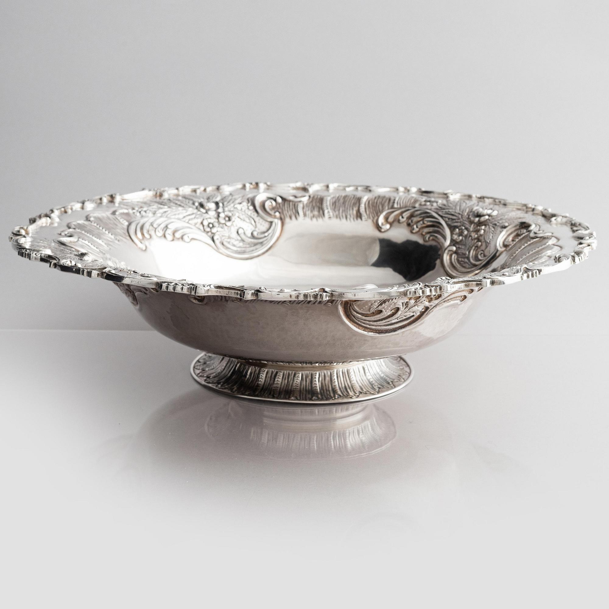 Lale Silverware & Co Ltd, praktskål, sterling silver, Istanbul, Turkiet 1900-tal. Nyrokoko.