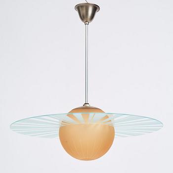 Edward Hald, a ceiling lamp, Orrefors, 1930s.