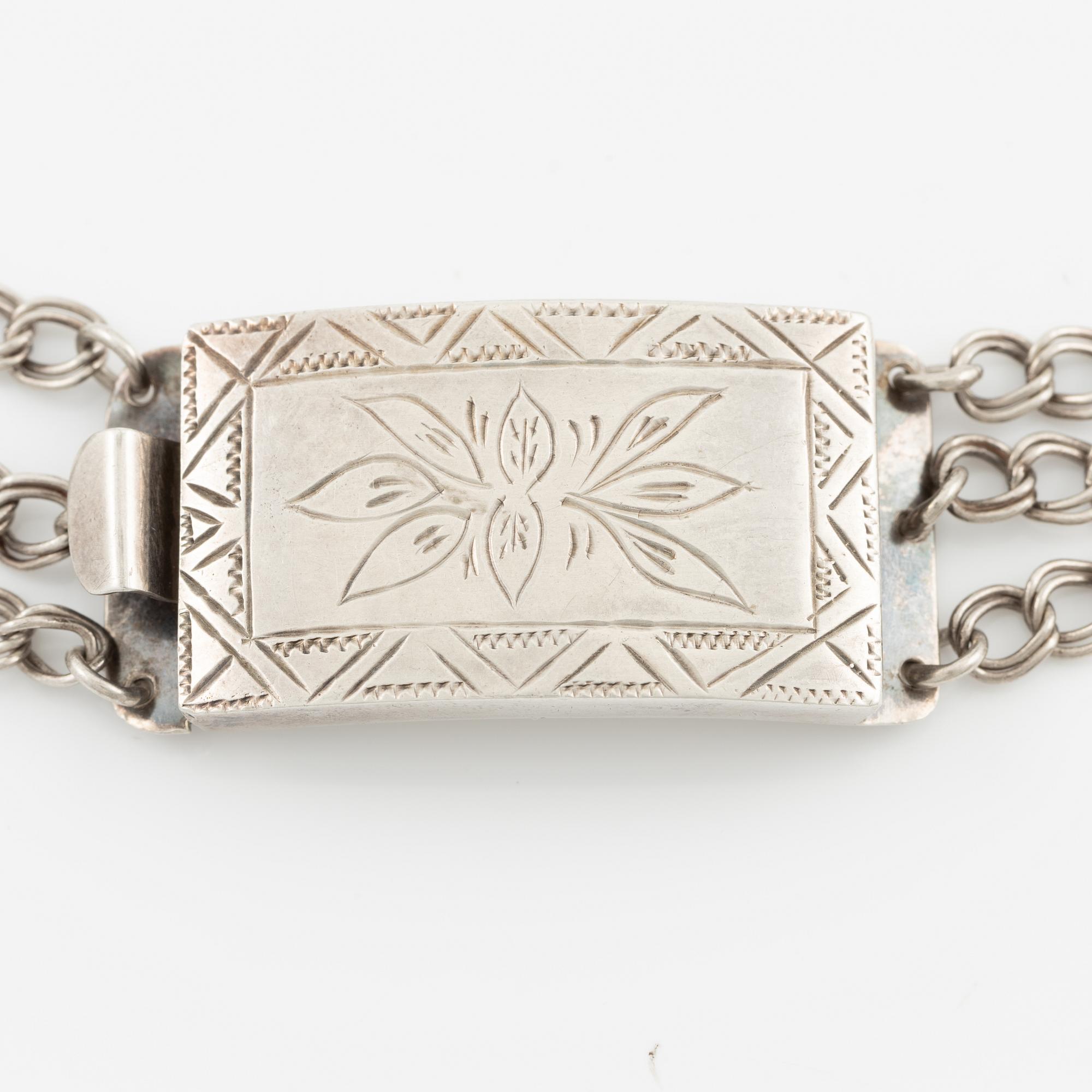 Collier, silver, folkdräktsmycke.