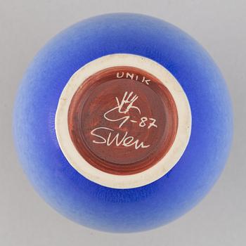 Sven Wejsfelt, a set of three stoneware vases for Gustavsbergs studio, 1980, 1987 and 1989.