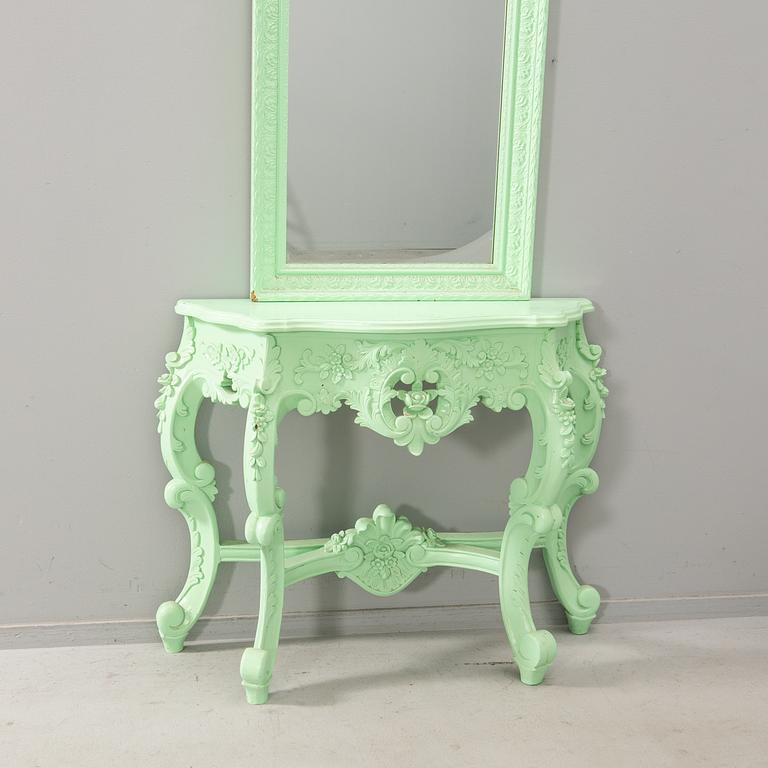 Mirror with console table around 1900.