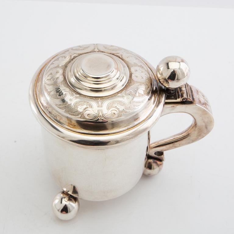 Dryckeskanna Barock-stil silver K Andersson Stockholm 1904.