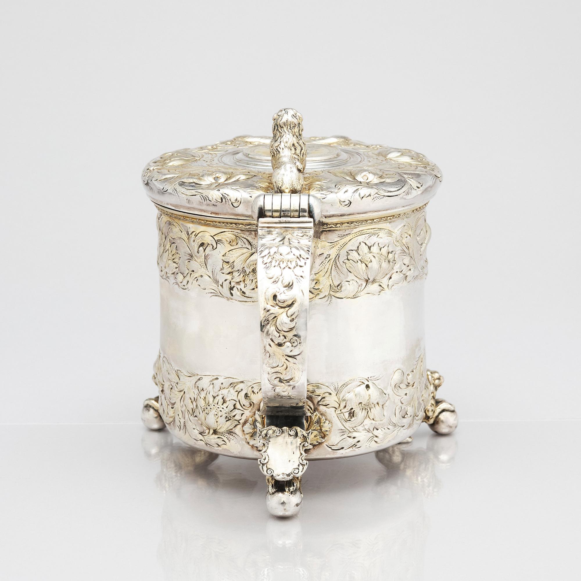 A Swedish Baroque parcel-gilt silver tankard, mark of Baltzar Ekeström, Halmstad 1768.