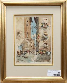 OKÄND KONSTNÄR, akvarell, bär sign, 1920-30-tal.