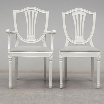 A set of 10 chairs, gustavian style, late 20th century.