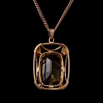 HÄNGE, 14K guld, citrin. Vikt ca 9,7 g.