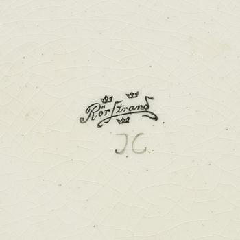 ILSE CLAESSON, a creamware dish from Rörstrand, signed I.C.