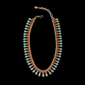 COLLIER, sannolikt 9 k guld, orientaliskt. Total vikt ca 76 gram.
