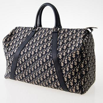 CHRISTIAN DIOR Vintage Blue Logo Travel Bag.