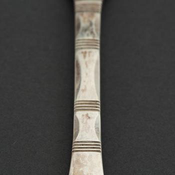 Evald Nielsen, a part 830/1000 silver fish cutlery, Denmark (24 pieces).