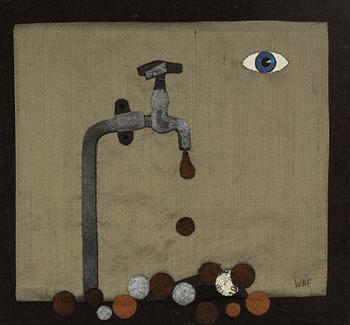 Wibeke Beck-Friis, collage in textile, signed WBF.