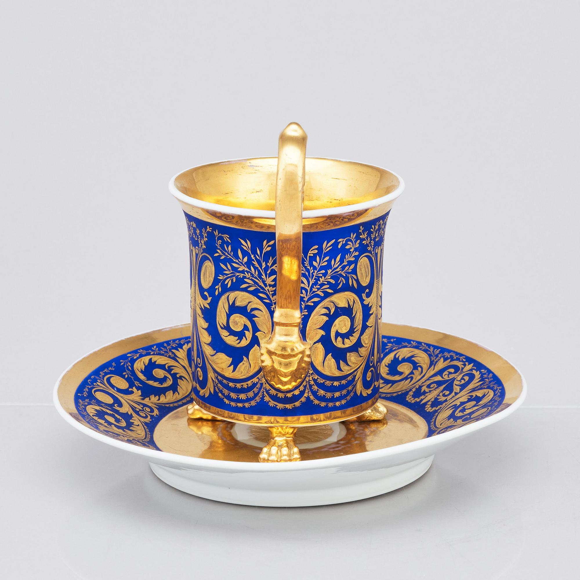 A German Berlin cup with stand, 19th Century.