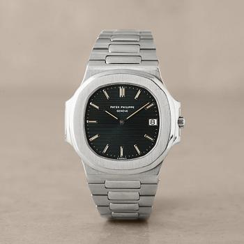 128. PATEK PHILIPPE, Genève, Nautilus, "Jumbo", wristwatch, 42 mm, "Type 1 dial",