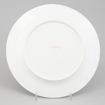 Six swedish porcelain plates, by Gustavsberg, early 20th century.