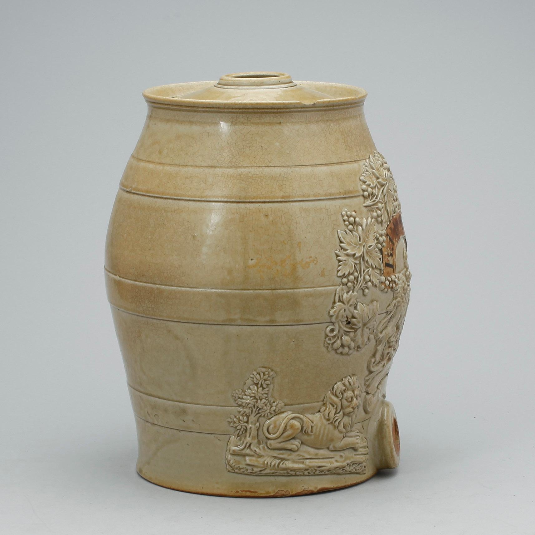 BEHÅLLARE, stengods, Brandy, England 1800-tal.