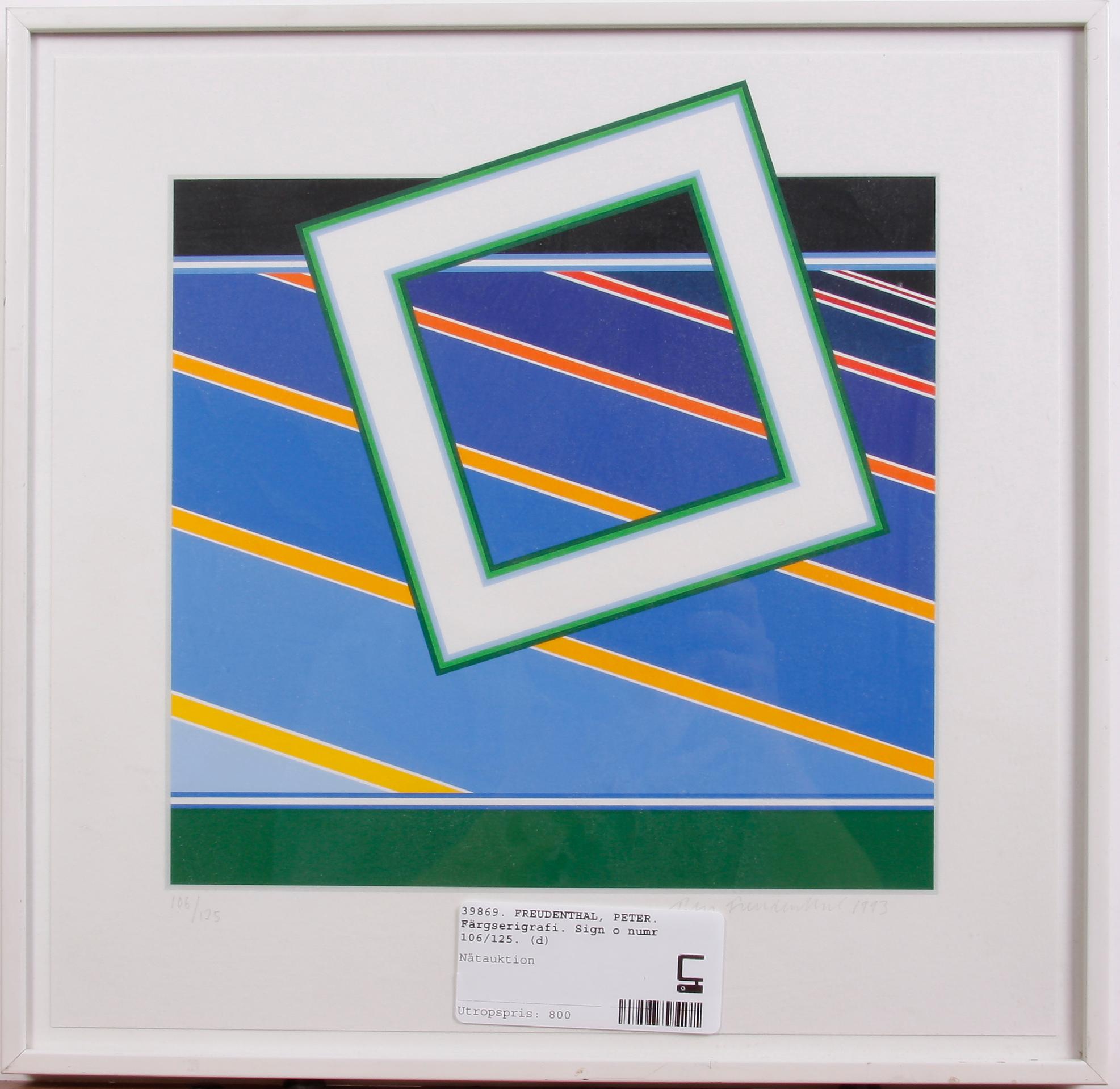FREUDENTHAL, PETER. Färgserigrafi. Sign o numr 106/125.