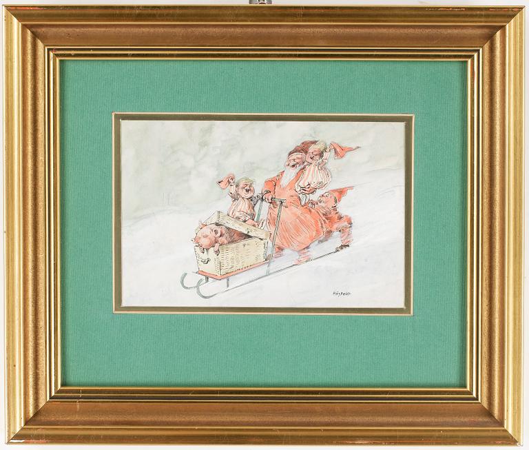 ROBERT HÖGFELDT, gouache, signerad.