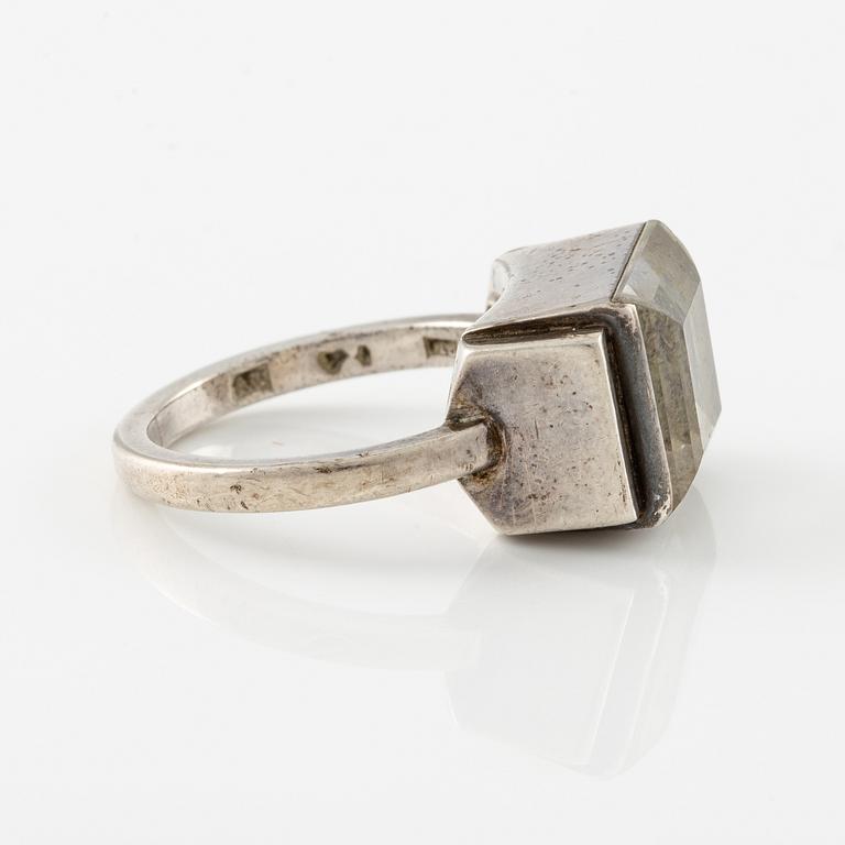 ring, sterling silver with rock crystal. Lund 1938.