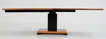 An Otto Wretling birch, palisander and black stained wood table, Umeå 1930's, for K.A. Andersson, Sala.