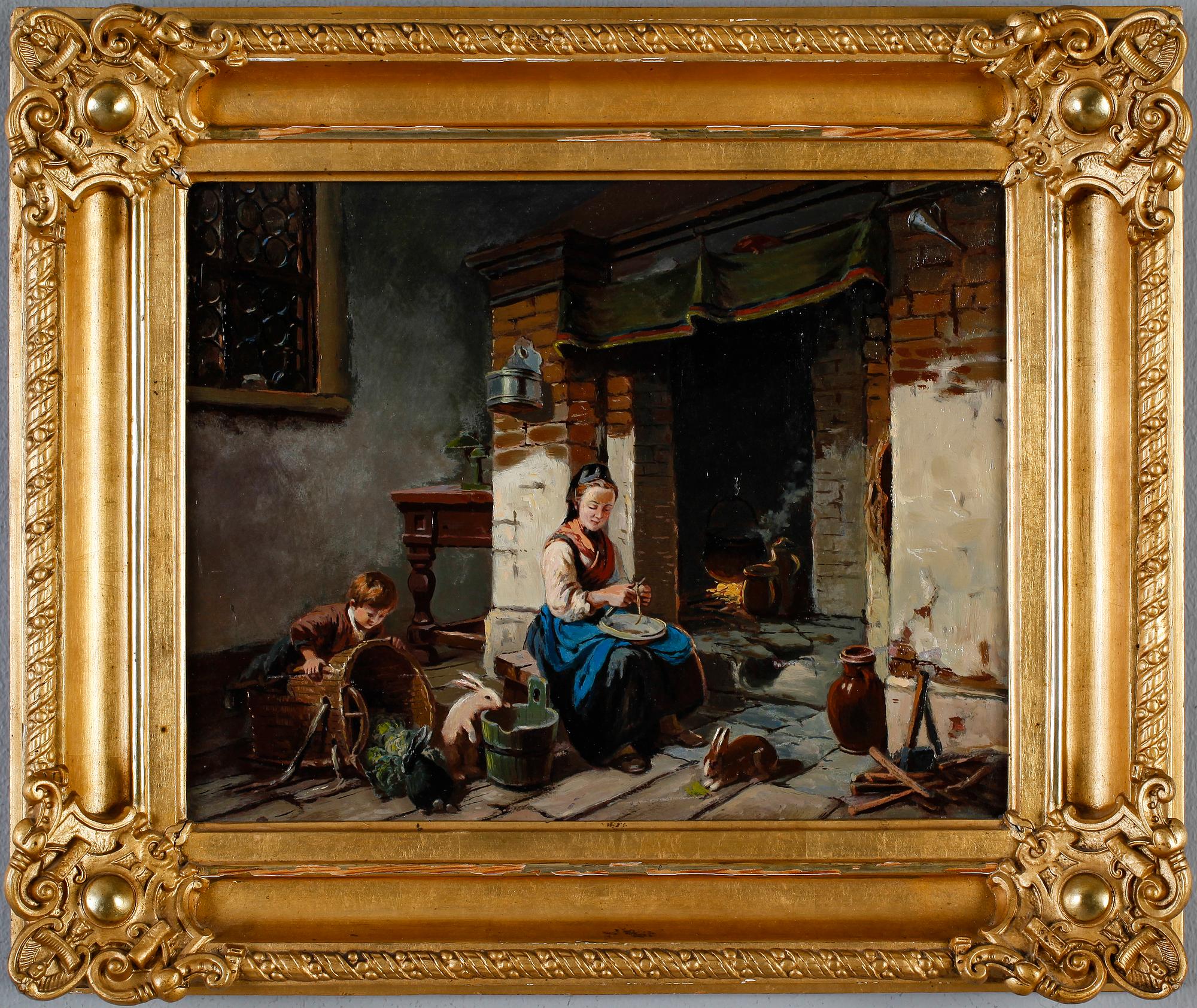 OKÄND KONSTNÄR, olja duk, 1800-tal.
