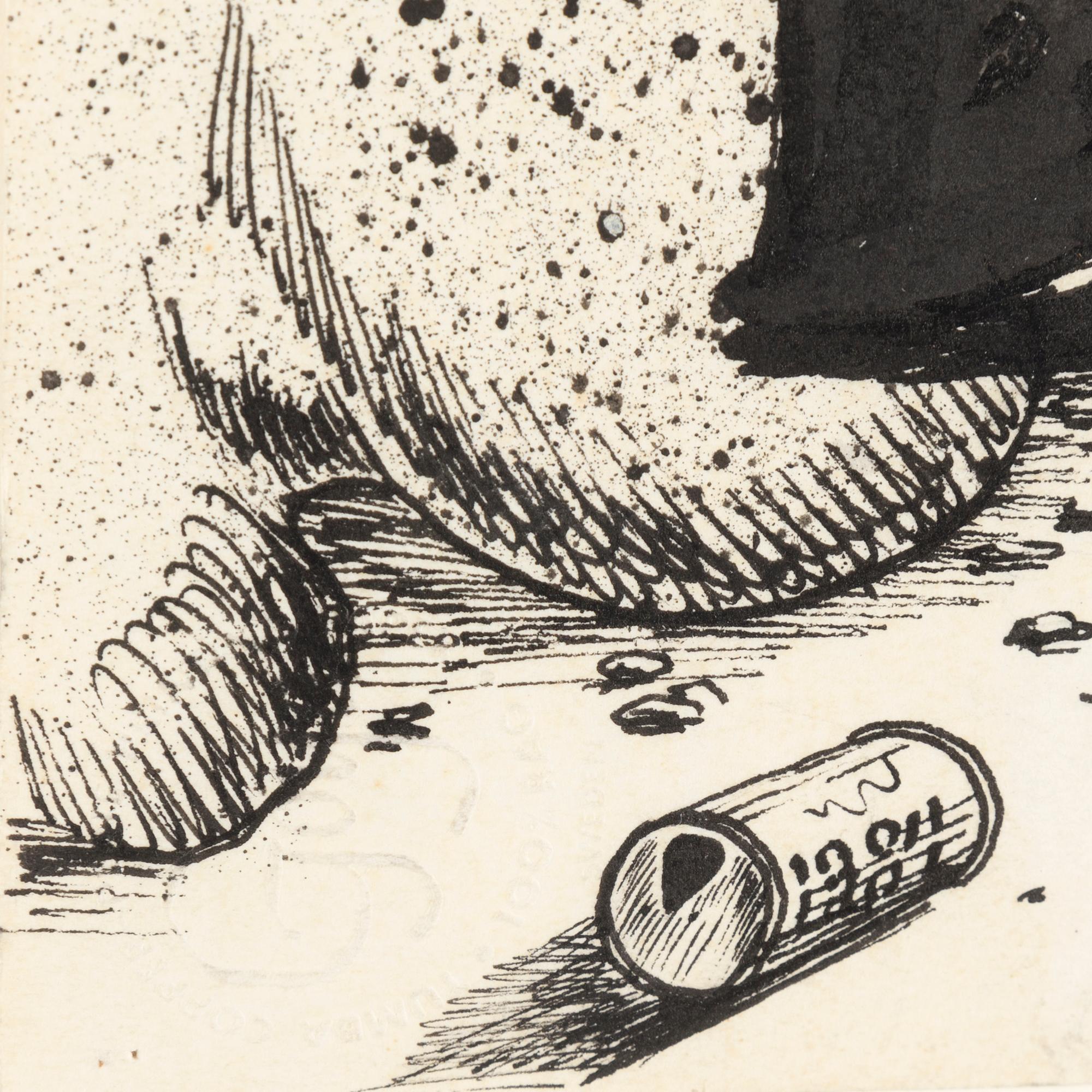 ULF RAHMBERG, mixed media with collage, signed with monogram on verso.