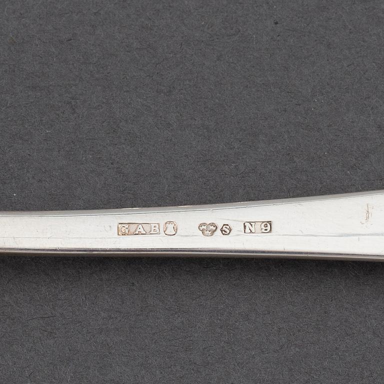 A 48-piece set of "Chippendale" silver flatware, GAB, Stockholm, 1960s-1990s.