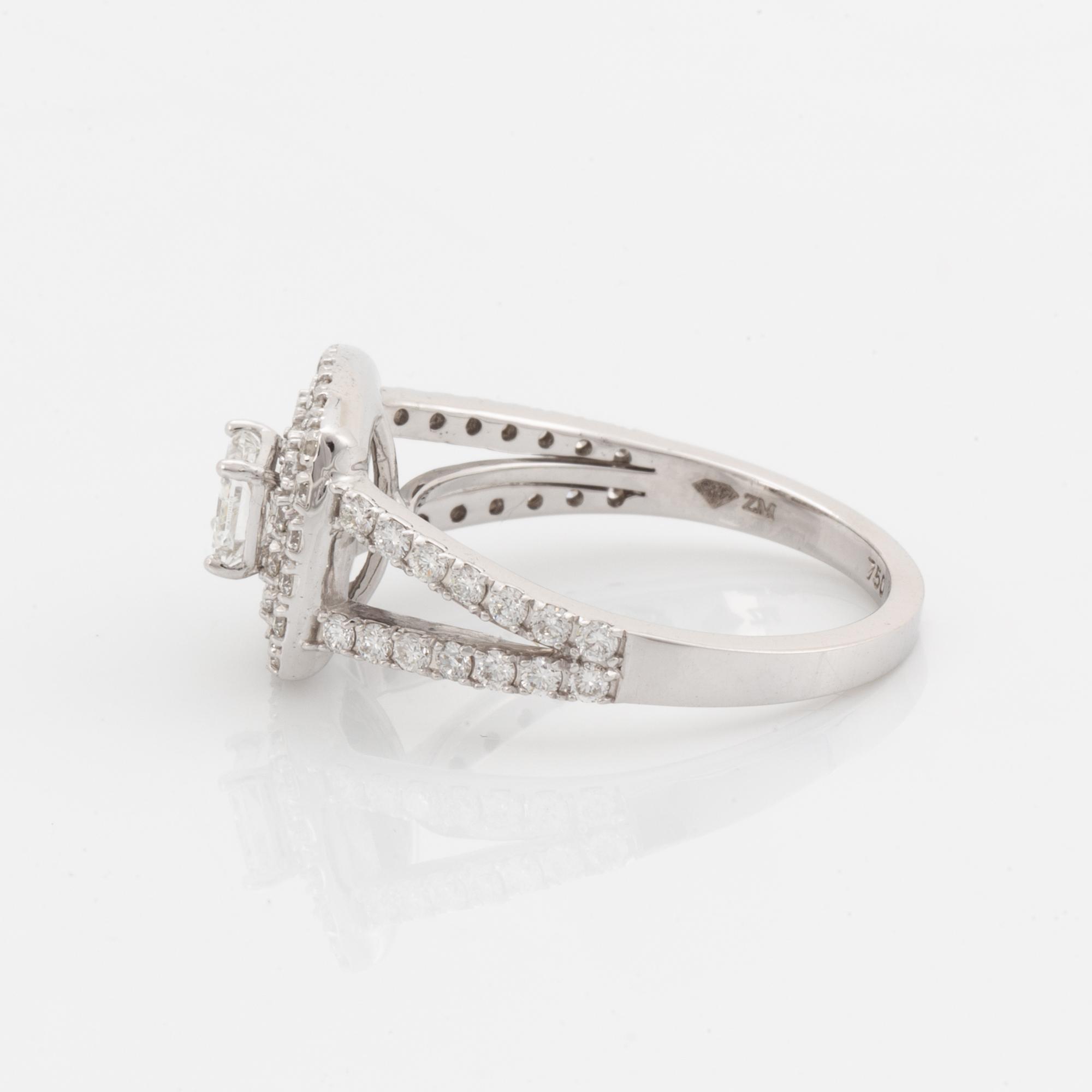 Ring med diamanter, med GIA dossier.
