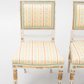 A pair of late Gustavian chairs, Stockholm, late 18th century.