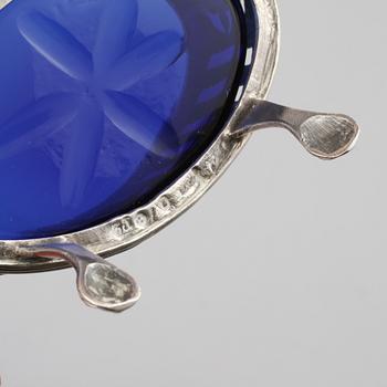 SALTKAR, ett par, silver och glas, Stephan Westerstråhle, 1797.