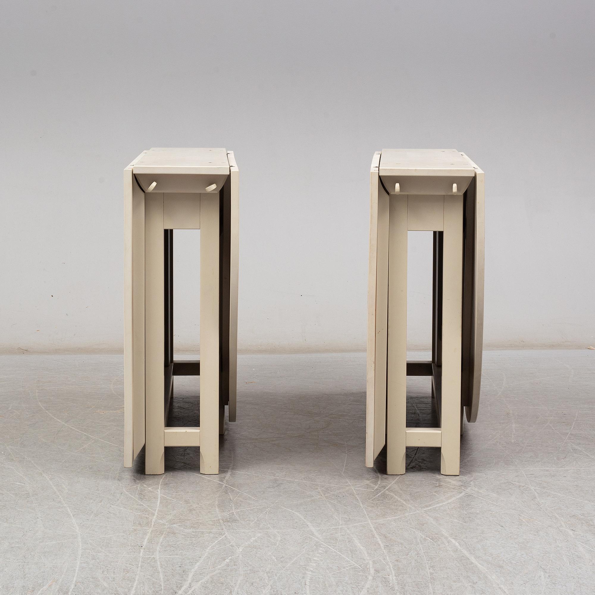 A pair of Swedish painted flap tables "Bergslagen" from IKEA's 18th century collection.