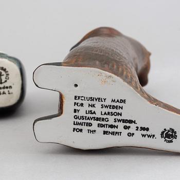 Lisa Larson, three stoneware figurines for Gustavsberg.