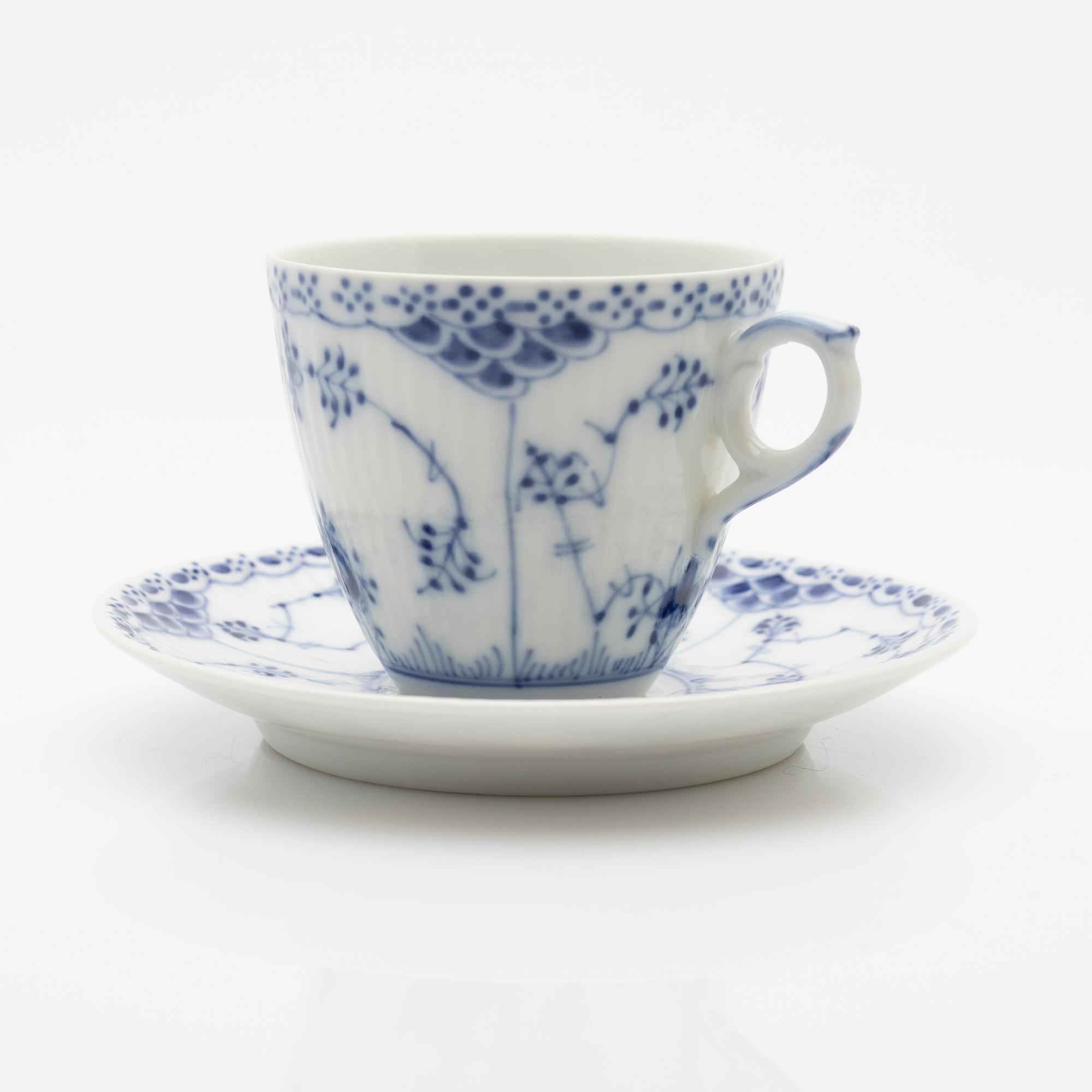Royal Copenhagen, service pieces, 15 pcs, porcelain, "Blue Fluted", Denmark.