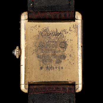 ARMBANDSUR, dam, Must de Cartier, Tank, förgyllt silver.