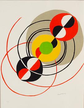 Sonia Delaunay, lithograph in colours, signed 9/75.