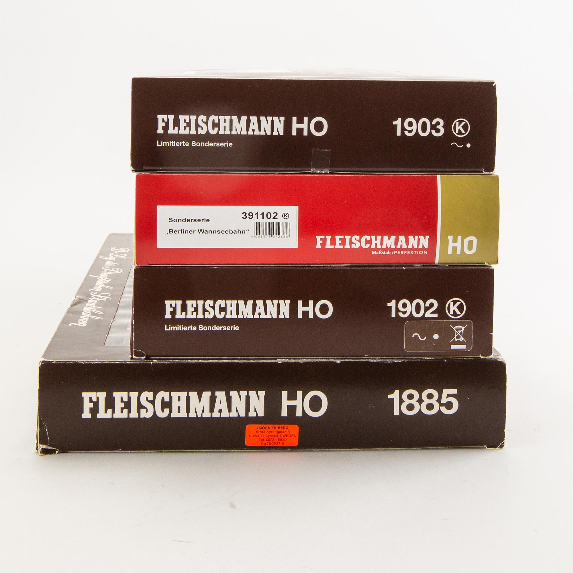 Fleischmann, 4 tågset, 1902, 1903, 1885 samt 391102, H0.