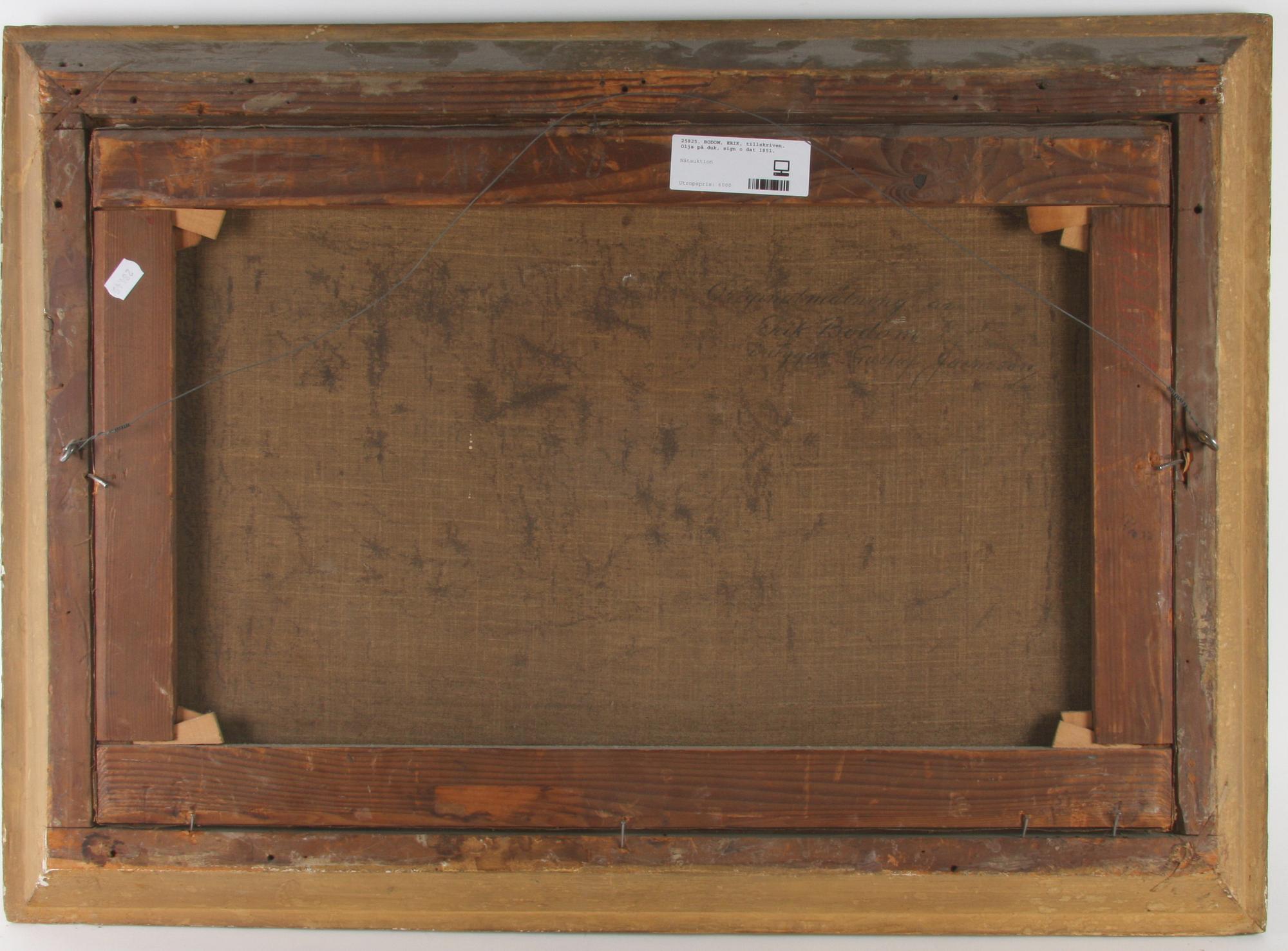 BODOM, ERIK, tillskriven. Olja på duk, sign o dat 1851.