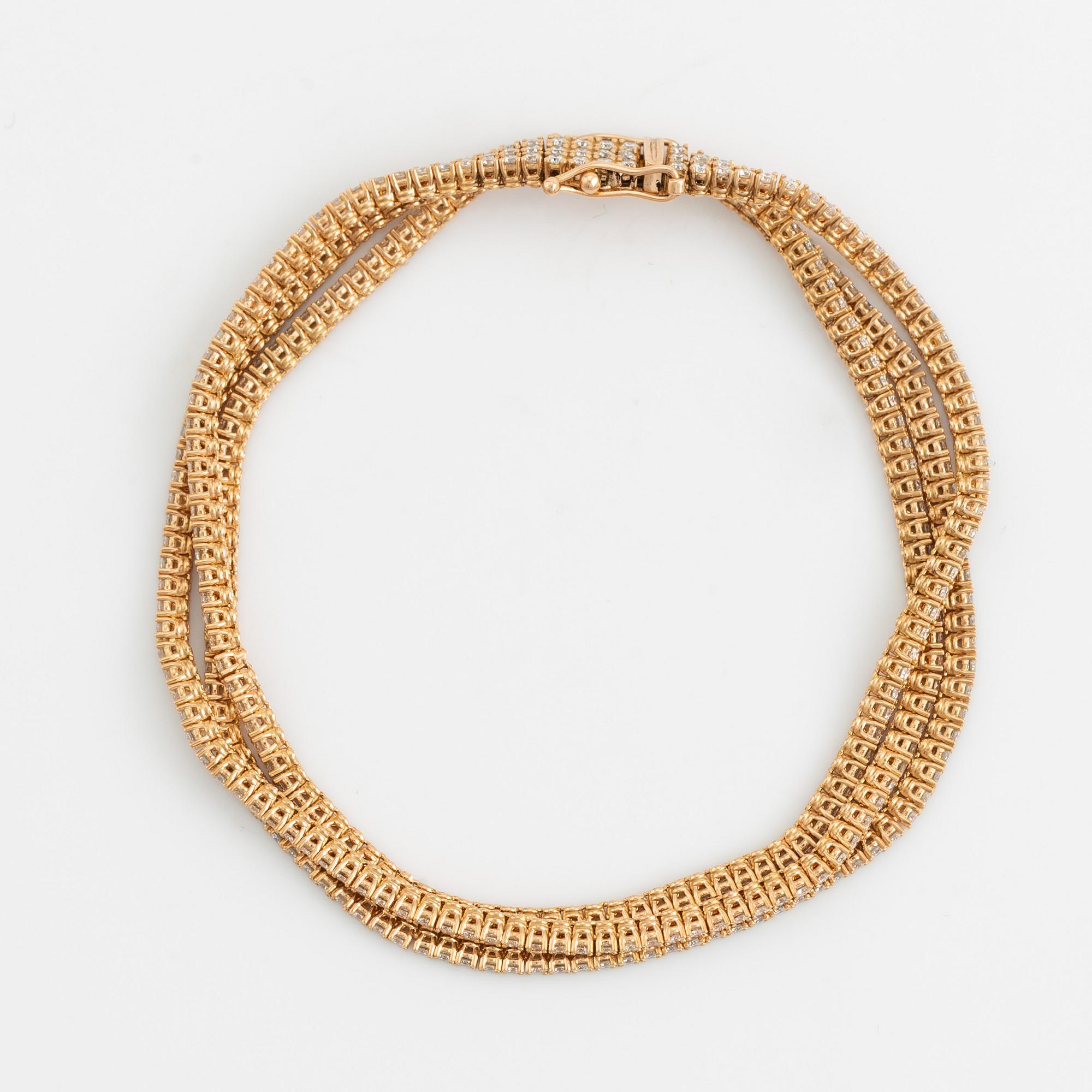 Brilliant cut diamond bracelet.